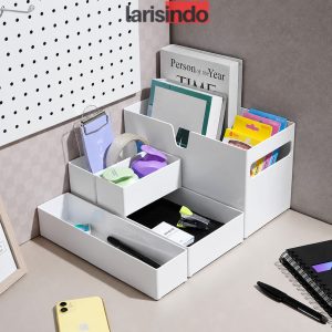 Organizer Meja Modular Set 5 pcs - Putih Desktop Organizer Tempat ATK Storage Meja Office Organizer